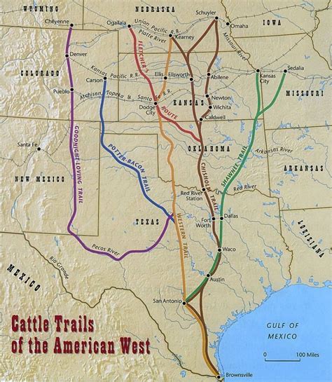 Cattle Drives Map | Cattle Drives | Cattle Drive, Teaching History - Texas Cattle Trails Map ...