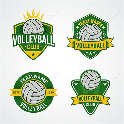 Logo Design Set Vector Art PNG, Set Of Volleyball Logo Designs With ...