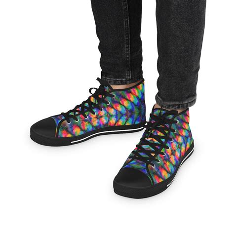 Trippy Rainbow High Top Sneakers - Etsy