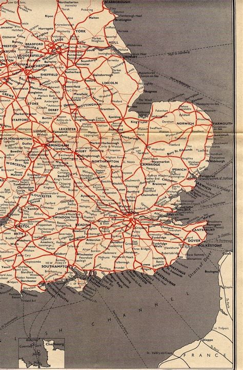 The 1956 British Railways Passenger Network Map #4 | Map, Old maps, Vintage world maps