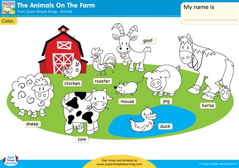 The Animals On The Farm - Super Simple | Super simple songs, Farm animal songs, Animal ...