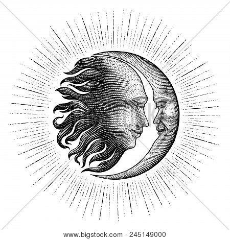 Face Sun Moon Sparkle Vector & Photo (Free Trial) | Bigstock