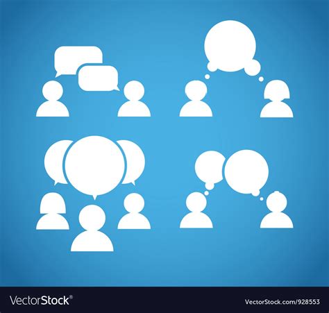 Silhouettes of talking people collection Vector Image