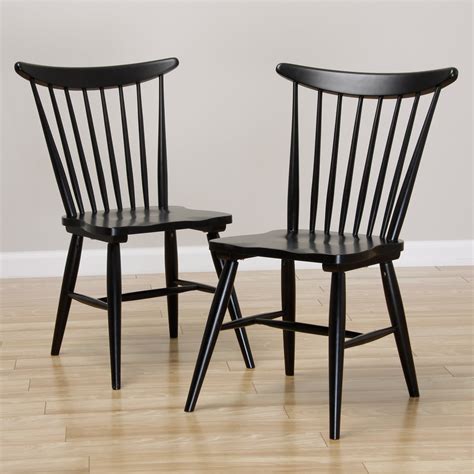 Shop Sterling Windsor Soft Black Dining Chair (set of 2) - Free ...