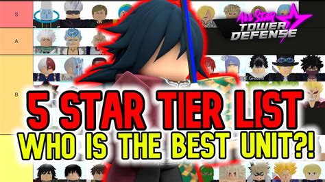 5 STAR TIER LIST! Who is the Best 5 Star Unit in All Star Tower Defense? - YouTube