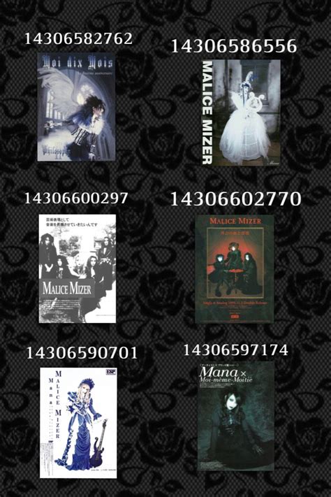 Goth vkei malice mizer mana sans poster roblox bloxburg decal | Roblox image ids, Bloxburg ...