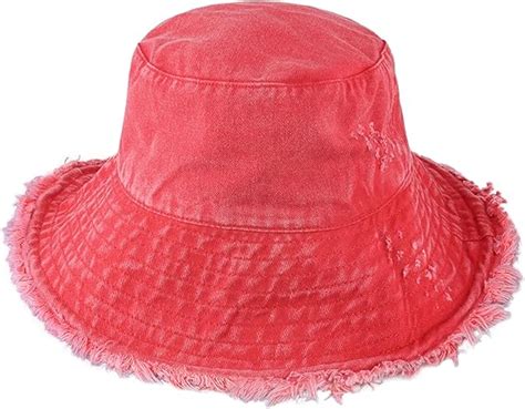 CHOK.LIDS Frayed Bucket Hats for Women Men Unisex Trendy Washed Cotton ...