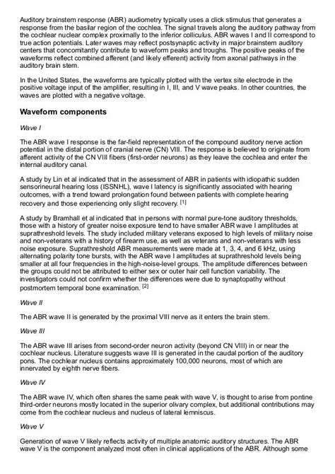 Auditory brainstem response audiometry overview, physiology, applica…