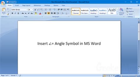 Angle Symbol In Excel