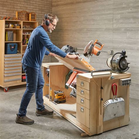 How to Build a Space-Saving Flip-Top Workbench | Woodworking bench plans, Garage work bench ...