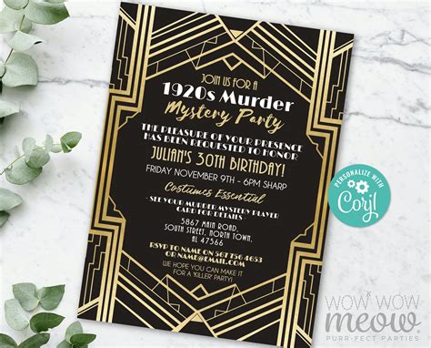 Murder Mystery Dinner Invitations