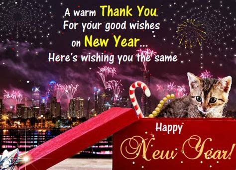 Thank You For Your New Year Wishes. Free Thank You eCards | 123 Greetings