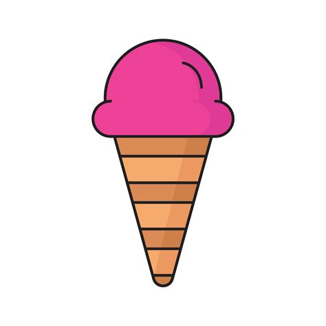 Ice Cream Cone Outline Color Icon 11892011 Vector Art at Vecteezy