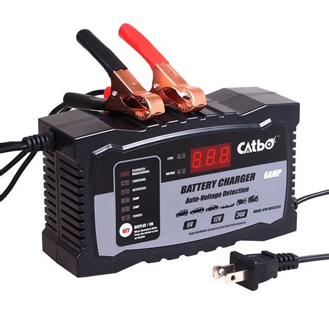 CATBO 6V/12V/24V Automatic Smart Battery Charger, Maintainer for Lead ...