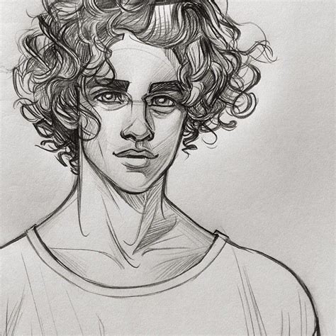 Pin by Anthony Eversole on Character Design | Curly hair drawing, Guy ...