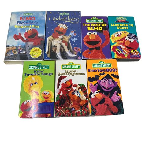 Lot 7 X ELMO Sesame Street VHS Tapes Songs Christmas BOO | Etsy