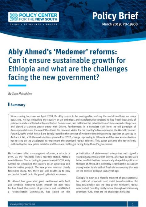 Abiy Ahmed’s ‘Medemer’ reforms: Can it ensure sustainable growth for Ethiopia and what are the ...