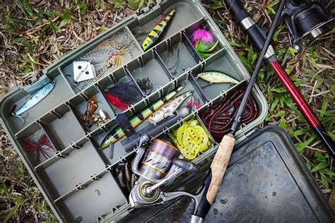 HD wallpaper: Tackle Box With Fishing Lures and Rods, accessories ...