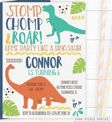 FREE Printable Dinosaur Invitation Template | Dinosaur birthday party invitations, Dinosaur ...