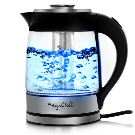 MegaChef 1.8 Liter Stainless Steel Electric Tea Kettle with Tea Infuser Cordless - Walmart.com ...