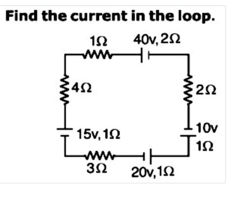 Solved Find the current in the loop. 1Ω 40ν, 2Ω 4Ω 2Ω 15ν, | Chegg.com