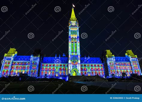 Canadian Parliament Building At Night Editorial Stock Photo - Image of canada, parliament: 32863003