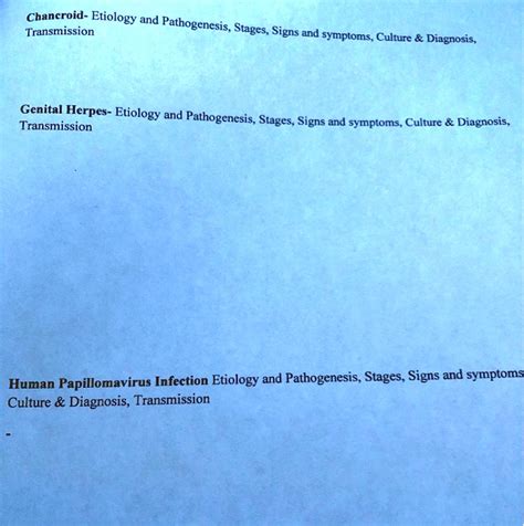 SOLVED: Chancroid- Etiology and Transmission Pathogenesis; Stages ...