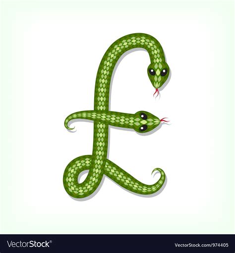 Snake font pound symbol Royalty Free Vector Image