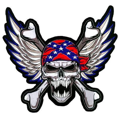 01 WINGED REBEL SKULL AND CROSSBONES STICKER - The Sticker Boy