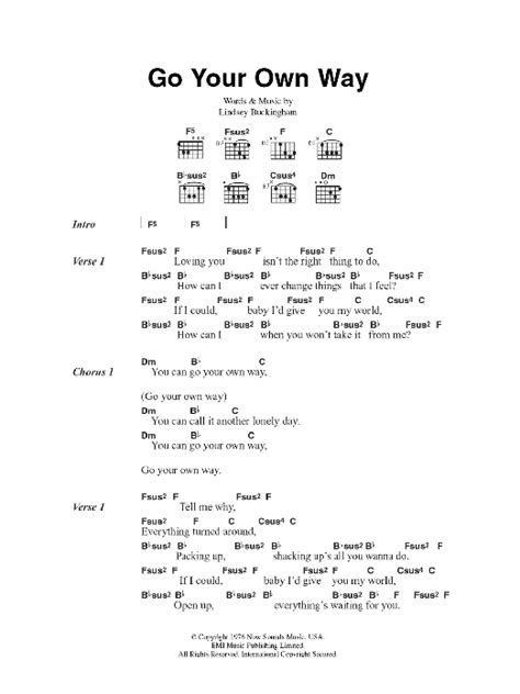 Go Your Own Way by Fleetwood Mac - Guitar Chords/Lyrics - Guitar Instructor