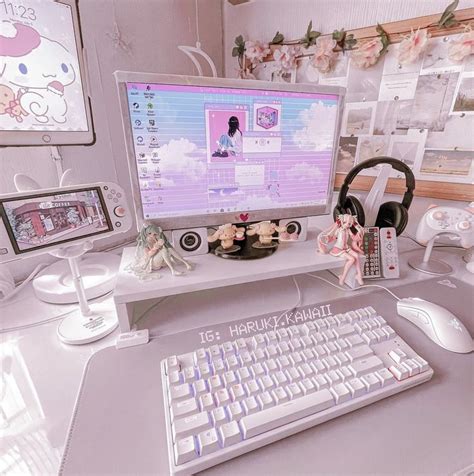 a desktop computer sitting on top of a white desk