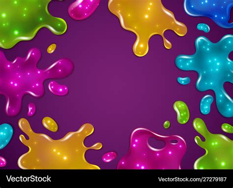 Color slime background glossy sticky yellow Vector Image