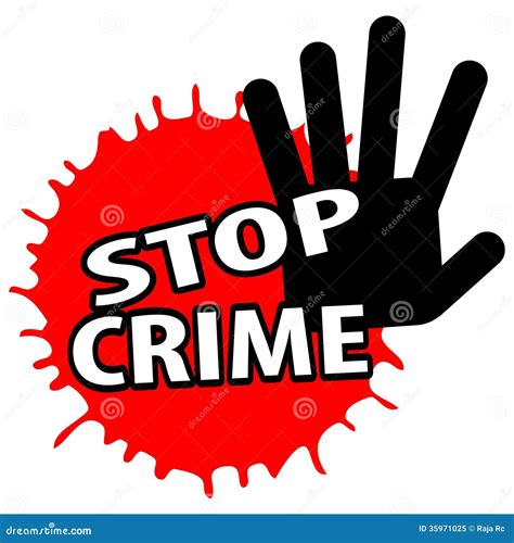 Stop crime stock vector. Illustration of splash, spot - 35971025