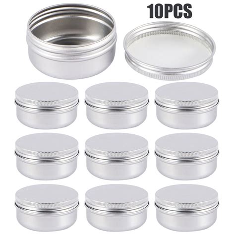 Willstar Pack of 10 Empty Aluminum Tins Cans Jars Travel Containers-Screw Lid Round Bottle for ...