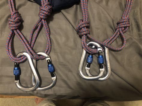 Which quad top rope anchor is safer and why? 2 and 2 (left) or 3 and 1 ...