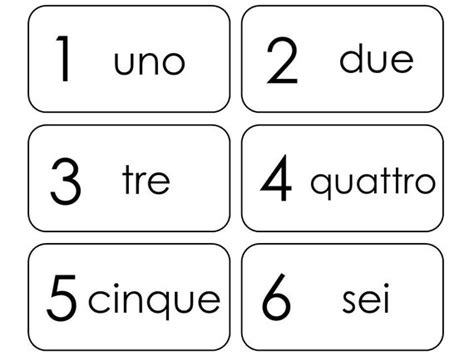 20 Printable Italian Numbers 1-20 Flashcards. Preschool Thru - Etsy Australia