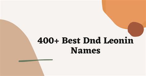 400 Best Dnd Leonin Names Ideas and Suggestions