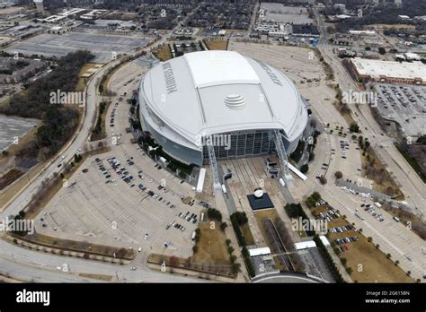 An aerial view of AT&T Stadium, Friday, Jan. 1, 2021, in Arlington, Tex. The stadium is the home ...