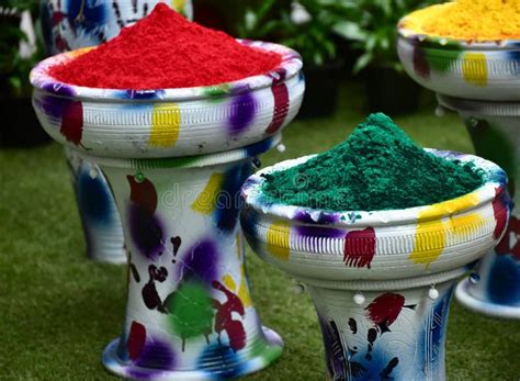 Powder Colours in Colourful Clay Made Pots Stock Image - Image of ...