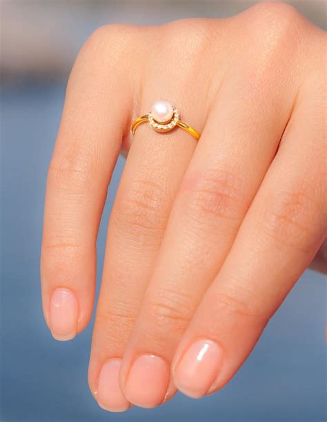 Pearl Engagement Ring - Unique Engagement Ring - Pearl Wedding Ring ...