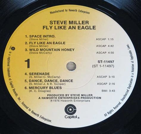 STEVE MILLER Fly Like an Eagle American Rock, Psychedelic Album Cover Gallery & 12" Vinyl LP ...