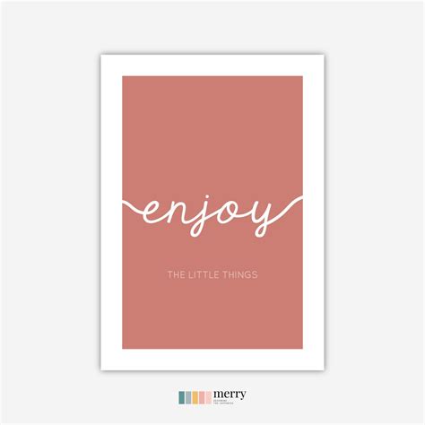 Enjoy the Little Things Wall Art, Instant Download, Printable Wall Decor, Terracota Home Decor ...