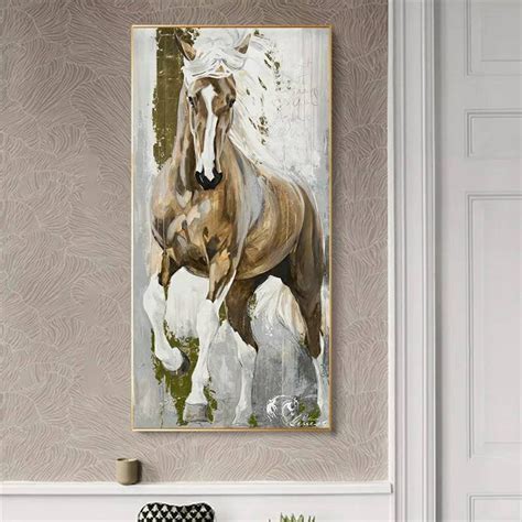 Modern Large Canvas Horse Painting Wall Decor Home Decor | Etsy