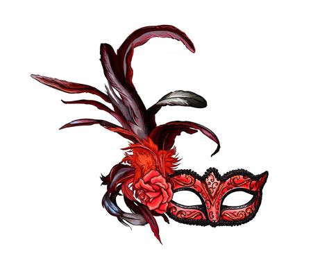 Carnival venetian mask from a splash of watercolor, colored drawing ...