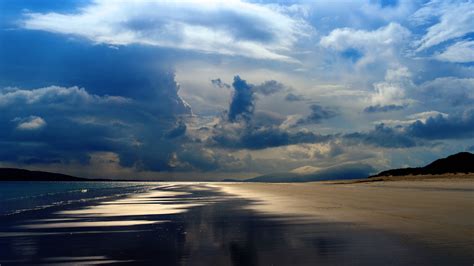 sea, Pacific Ocean, Mountains, Evening, Clouds, Sky, Beach, Reflections, Nature, Landscape ...