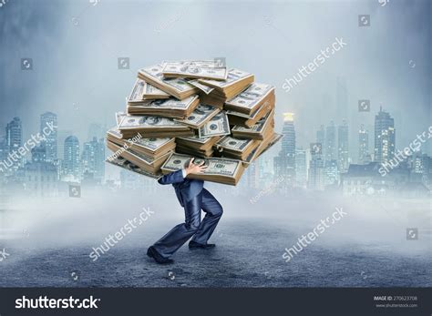 Businessman With Huge Amount Of Money Stock Photo 270623708 : Shutterstock