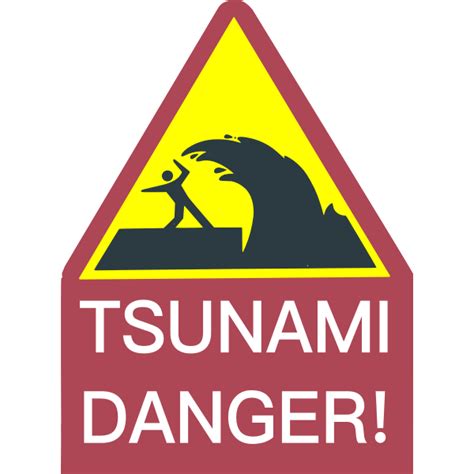 Tsunami danger sign | Free SVG