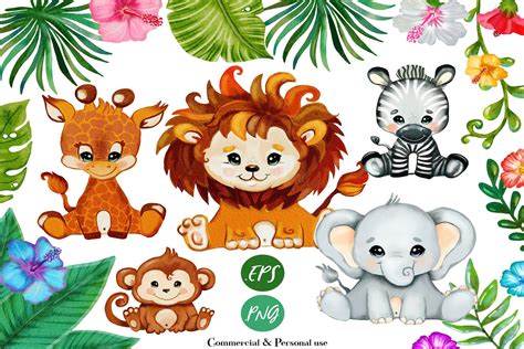 Printable Safari Animals Clipart - Printable Word Searches