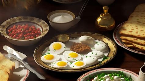 Premium AI Image | fresh Delicious Arabian Breakfast