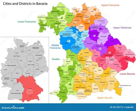 Estado De Alemania - Baviera Ilustración del Vector - Ilustración de atlas, color: 32718773